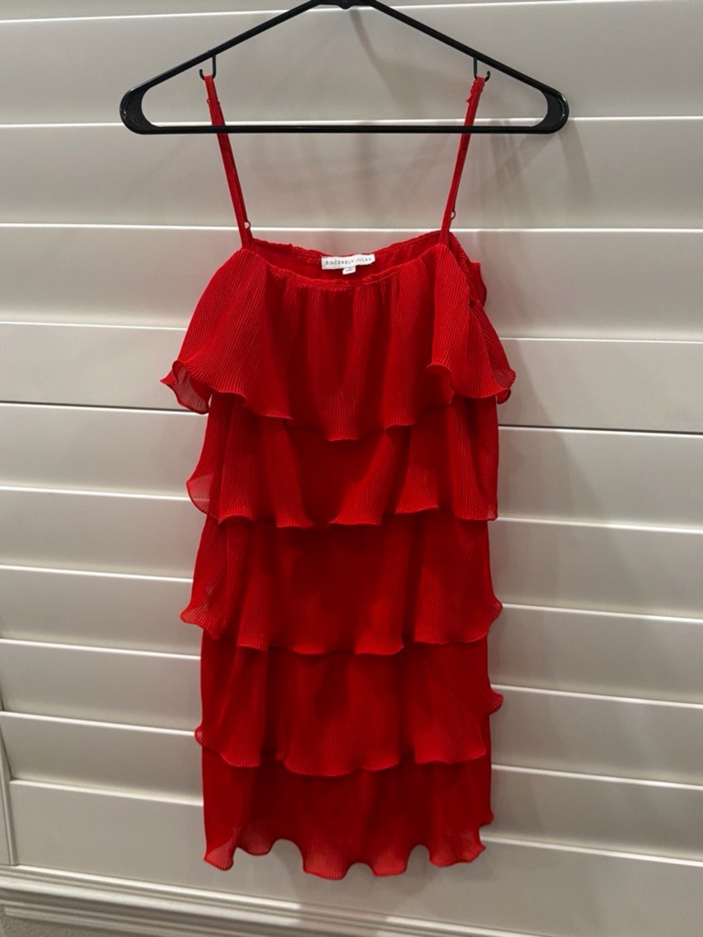 Sincerely Jules Red Pleated Slip Dress